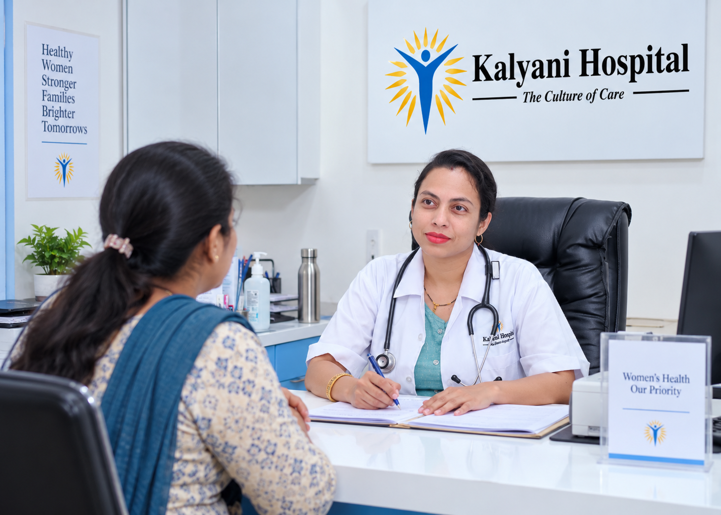 Dr. Kalyani Chavan consulting a patient at Kalyani Hospital